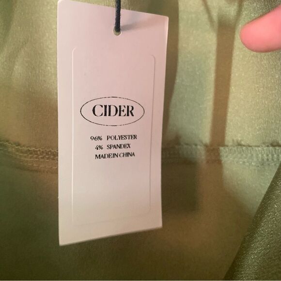Cider Green Ruched Satin Midi Dress NWT - Picture 5 of 6